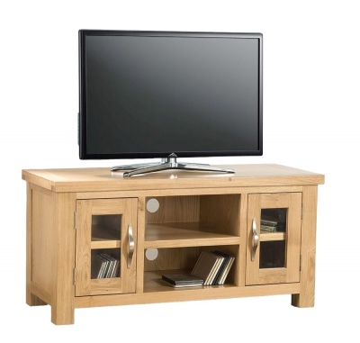 Product photograph of Cambridge Oak Large Tv Unit from Choice Furniture Superstore