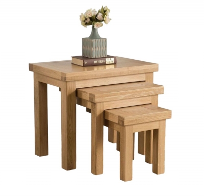 Product photograph of Cambridge Oak Nest Of Tables from Choice Furniture Superstore
