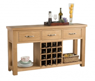 Product photograph of Cambridge Oak Open Large Sideboard With Wine Rack from Choice Furniture Superstore