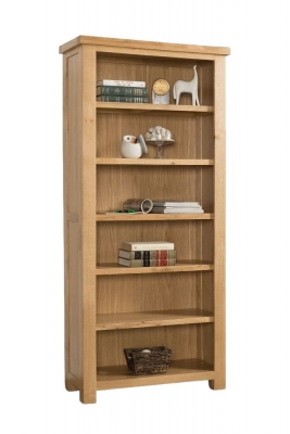 Product photograph of Cambridge Oak Tall Wide Bookcase from Choice Furniture Superstore
