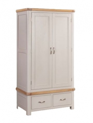 Product photograph of Clarion Oak And Grey Painted 2 Door Wardrobe from Choice Furniture Superstore