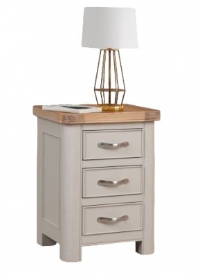 Clarion Oak and Grey Painted Bedside Cabinet