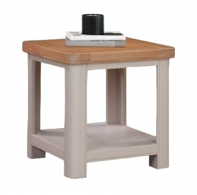 Product photograph of Clarion Oak And Grey Painted Lamp Table from Choice Furniture Superstore