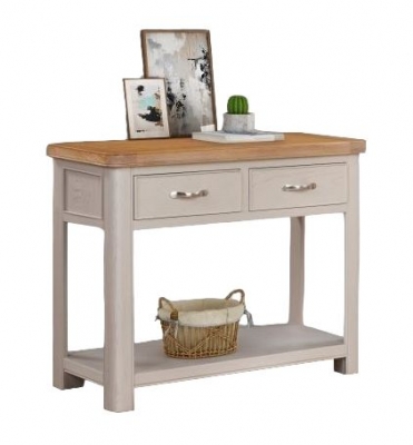 Product photograph of Clarion Oak And Grey Painted Large Console Table from Choice Furniture Superstore