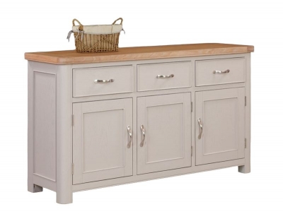 Product photograph of Clarion Oak And Grey Painted Large Sideboard from Choice Furniture Superstore