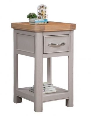 Product photograph of Clarion Oak And Grey Painted Small Bedside Cabinet from Choice Furniture Superstore