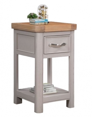 Clarion Oak and Grey Painted Small Bedside Cabinet