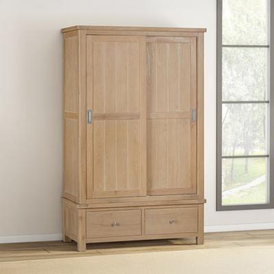 Hayley Oak 2 Door Double Sliding Wardrobe