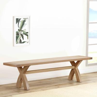 Hayley Oak Dining Bench With Cross Legs