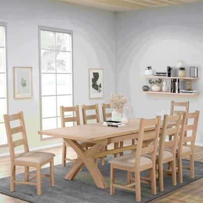 Hayley Oak 610 Seater Extending Dining Table With Cross Legs 180cm240cm