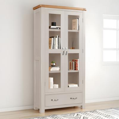 Clarion Oak And Grey 2 Door Display Cabinet