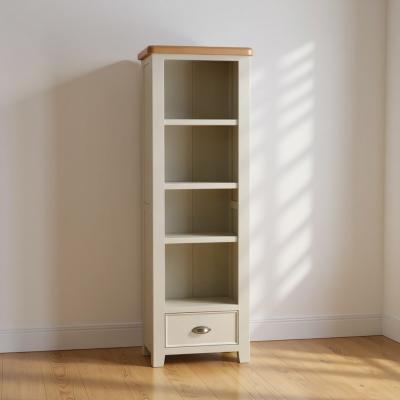 Janelle Oak And Grey Narrow Bookcase