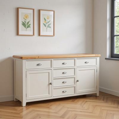Janelle Oak And Grey 2 Door Extra Large Sideboard 188cm