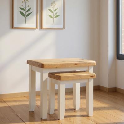 Janelle Oak And Grey Nest Of 2 Tables