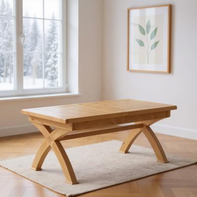 Janelle Oak 610 Seater Extending Dining Table With Cross Legs 180cm260cm