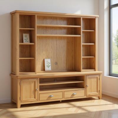 Janelle Oak Tv Unit With Bookcase