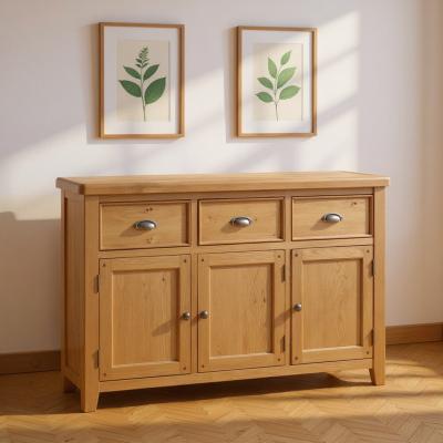 Janelle Oak 3 Door Medium Sideboard 150cm