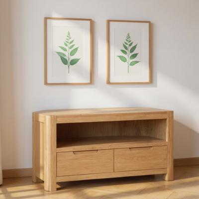 Carly Oak 2 Drawer Corner Tv Unit
