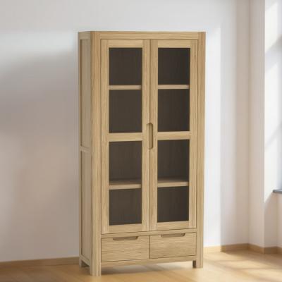 Carly Oak 2 Door Display Cabinet