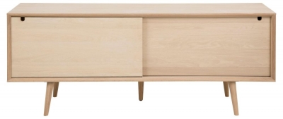 Product photograph of Clancy Oak 2 Door 5 Drawer Wide Sideboard from Choice Furniture Superstore