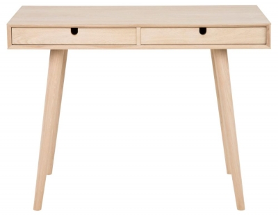 Product photograph of Clancy Oak 2 Drawer Writing Desk from Choice Furniture Superstore