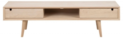 Product photograph of Clancy Oak 2 Drawer Tv Unit For Tv Upto 64 Inch With Storage from Choice Furniture Superstore