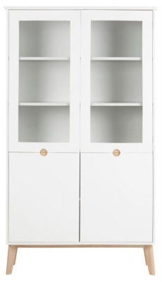 Product photograph of Clancy White 4 Door Display Cabinet from Choice Furniture Superstore