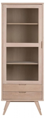 Anvik Oak 1 Door 2 Drawer Tall Display Cabinet