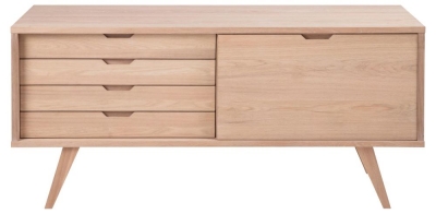 Product photograph of Anvik Oak 1 Door 4 Drawer Wide Sideboard from Choice Furniture Superstore