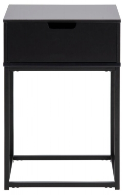 Product photograph of Mesilla Black 1 Drawer Bedside Table from Choice Furniture Superstore