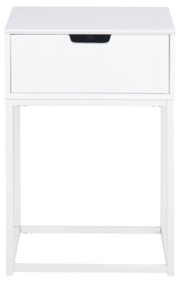 Product photograph of Mesilla White 1 Drawer Bedside Table from Choice Furniture Superstore