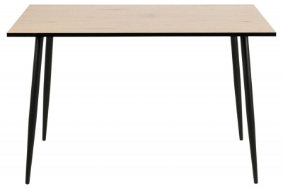 Product photograph of Welby Wild Oak And Matt Black Legs 4 Seater Dining Table - 120cm from Choice Furniture Superstore