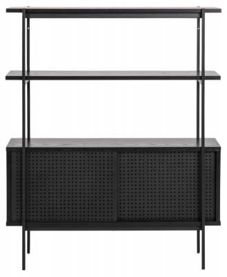 Product photograph of Avilla Black 2 Sliding Door Bookcase from Choice Furniture Superstore