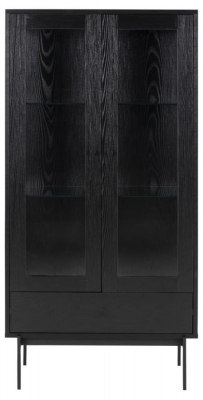 Product photograph of Avilla Black 2 Door Display Cabinet from Choice Furniture Superstore