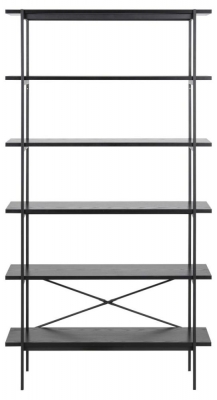 Product photograph of Avilla Black Open Bookcase from Choice Furniture Superstore