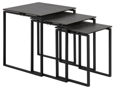 Product photograph of Kiefer Black Ceramic Nest Of 3 Tables from Choice Furniture Superstore