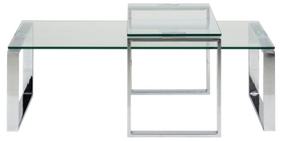 Product photograph of Kiefer Glass Top Coffee Table Set Of 2 from Choice Furniture Superstore