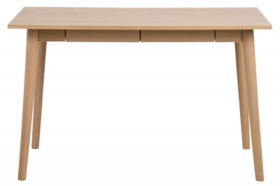 Product photograph of Maceo Oak 2 Drawer Desk from Choice Furniture Superstore