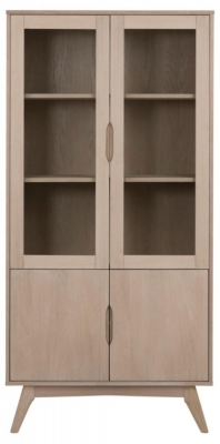 Product photograph of Maceo Oak 4 Door Display Cabinet from Choice Furniture Superstore