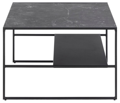 Product photograph of Iselin Black Melamine Top Square Coffee Table from Choice Furniture Superstore