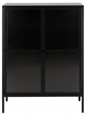 Product photograph of Newcastle Black 2 Door Display Cabinet from Choice Furniture Superstore