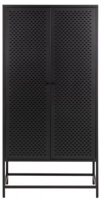 Product photograph of Newcastle Black 2 Door Hall Cabinet from Choice Furniture Superstore