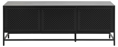 Product photograph of Newcastle Matt Black 3 Door Large Sideboard from Choice Furniture Superstore