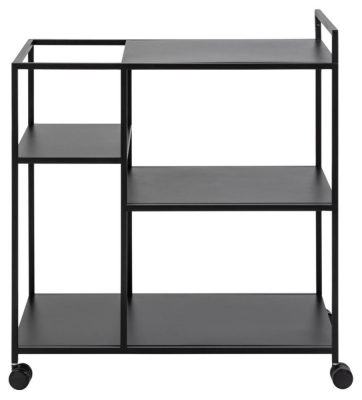 Product photograph of Newcastle Matt Black Serving Trolley from Choice Furniture Superstore