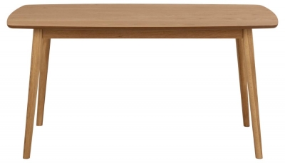 Product photograph of Nibley Oak Veneer 6 Seater Dining Table - 150cm from Choice Furniture Superstore