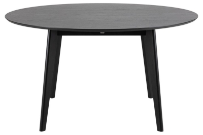 Product photograph of Reid Matt Black 4 Seater Round Dining Table - 140cm from Choice Furniture Superstore