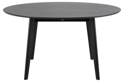 Reid Matt Black 4 Seater Round Dining Table - 140cm