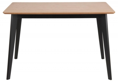 Product photograph of Reid Oak And Black Metal Dining Table - 4 Seater from Choice Furniture Superstore