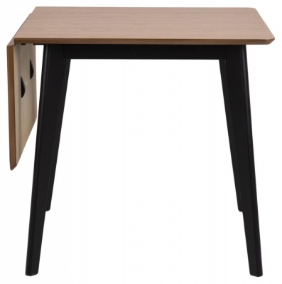 Product photograph of Reid Wooden Drop Leaf 2-4 Seater Extending Dining Table - Comes In Oak Veneer And Black White And Matt Black Options from Choice Furniture Superstore