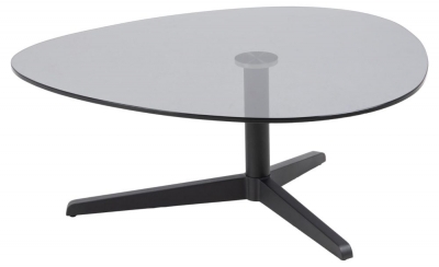 Product photograph of Belle Smoked Glass Top And Black Coffee Table from Choice Furniture Superstore